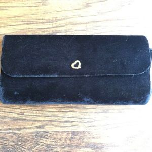 Victoria Secret Black Velvet Evening Clutch Bag